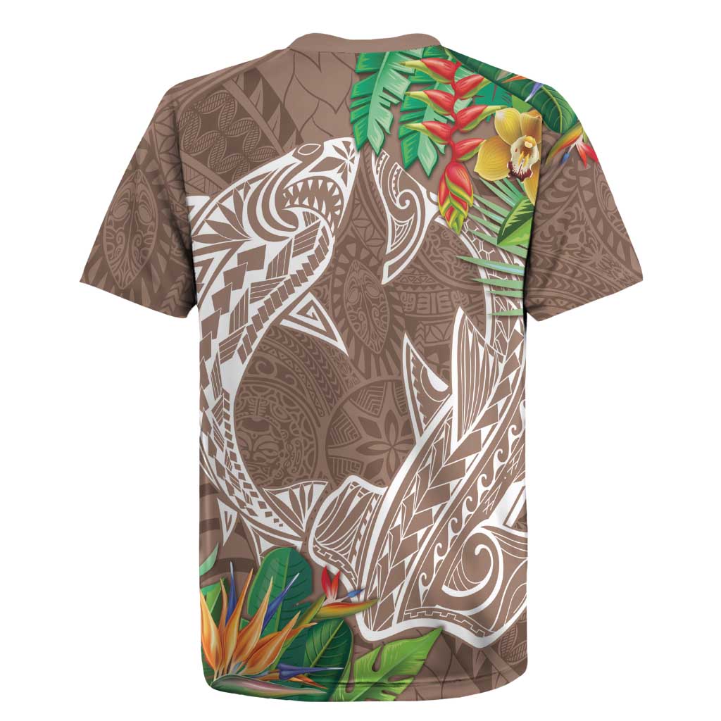 Polynesia Rugby Jersey Sharks Duo Tropical Brown