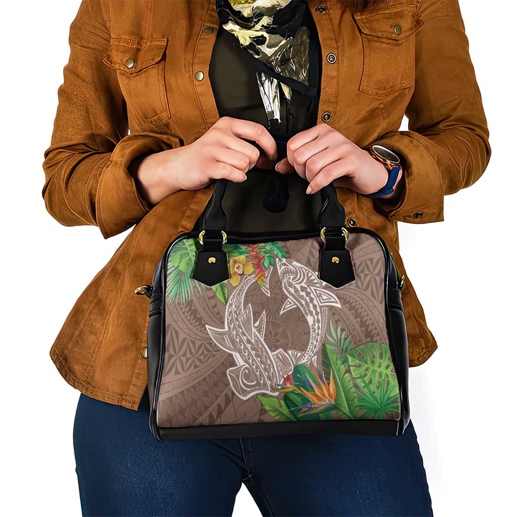 Polynesia Shoulder Handbag Sharks Duo Tropical Brown LT7 - Polynesian Pride