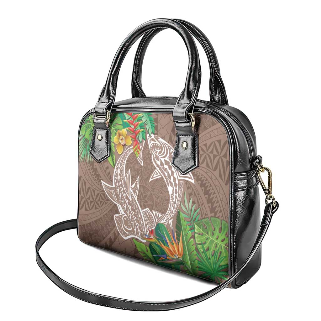 Polynesia Shoulder Handbag Sharks Duo Tropical Brown LT7 - Polynesian Pride