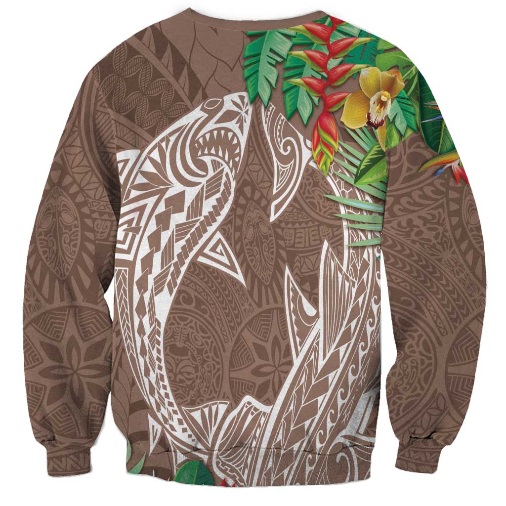 Polynesia Sweatshirt Sharks Duo Tropical Brown