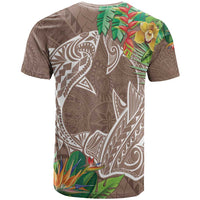 Polynesia T Shirt Sharks Duo Tropical Brown LT7 - Polynesian Pride