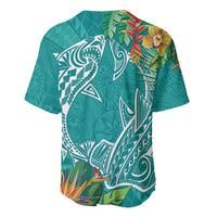 Polynesia Baseball Jersey Sharks Duo Tropical Teal LT7 - Polynesian Pride