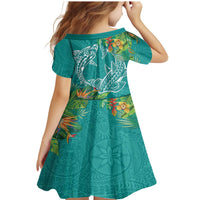 Polynesia Family Matching Mermaid Dress and Hawaiian Shirt Sharks Duo Tropical Teal