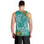 Polynesia Men Tank Top Sharks Duo Tropical Teal