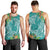 Polynesia Men Tank Top Sharks Duo Tropical Teal