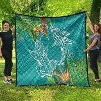 Polynesia Quilt Sharks Duo Tropical Teal LT7 - Polynesian Pride