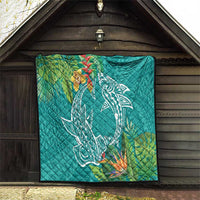 Polynesia Quilt Sharks Duo Tropical Teal LT7 - Polynesian Pride
