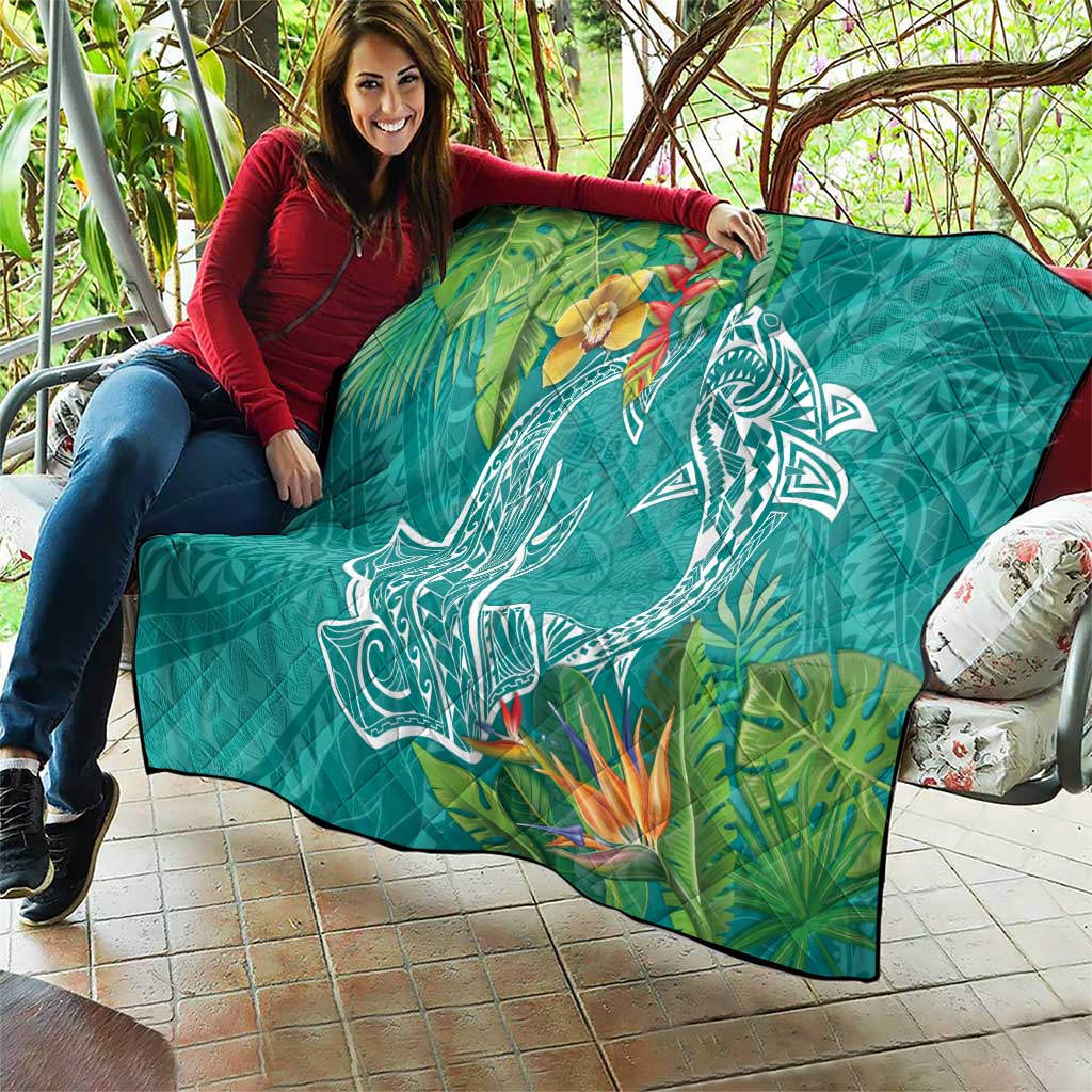 Polynesia Quilt Sharks Duo Tropical Teal LT7 - Polynesian Pride