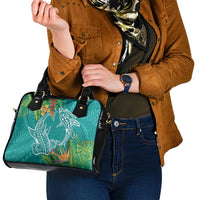 Polynesia Shoulder Handbag Sharks Duo Tropical Teal LT7 - Polynesian Pride