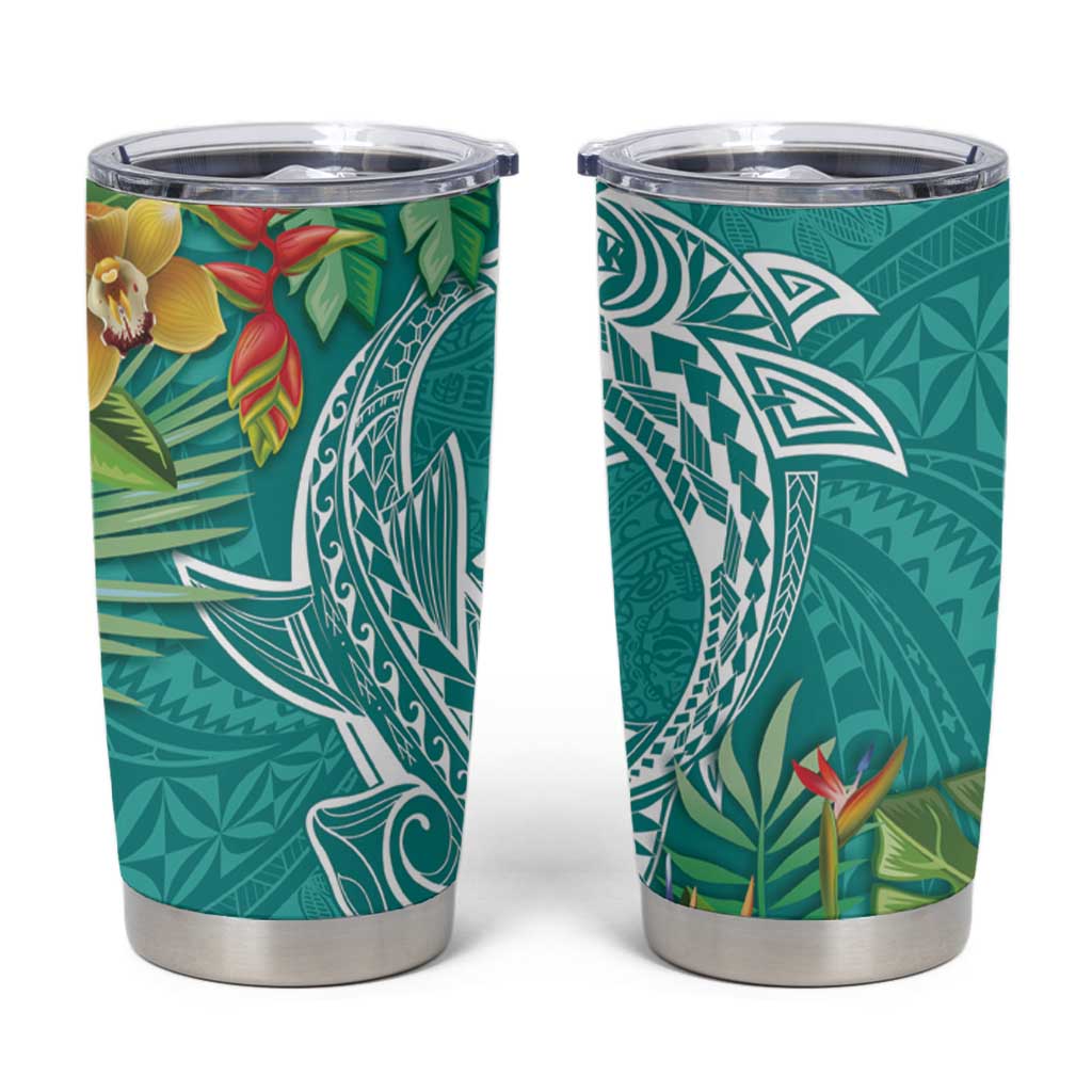 Polynesia Tumbler Cup Sharks Duo Tropical Teal