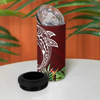 Polynesia 4 in 1 Can Cooler Tumbler Sharks Duo Tropical Oxblood