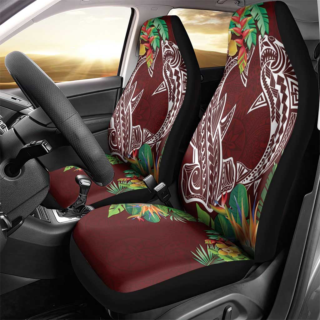 Polynesia Car Seat Cover Sharks Duo Tropical Oxblood