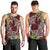 Polynesia Men Tank Top Sharks Duo Tropical Oxblood