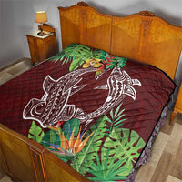 Polynesia Quilt Sharks Duo Tropical Oxblood LT7 - Polynesian Pride
