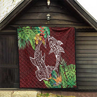 Polynesia Quilt Sharks Duo Tropical Oxblood LT7 - Polynesian Pride