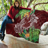 Polynesia Quilt Sharks Duo Tropical Oxblood LT7 - Polynesian Pride