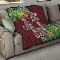 Polynesia Quilt Sharks Duo Tropical Oxblood LT7 - Polynesian Pride