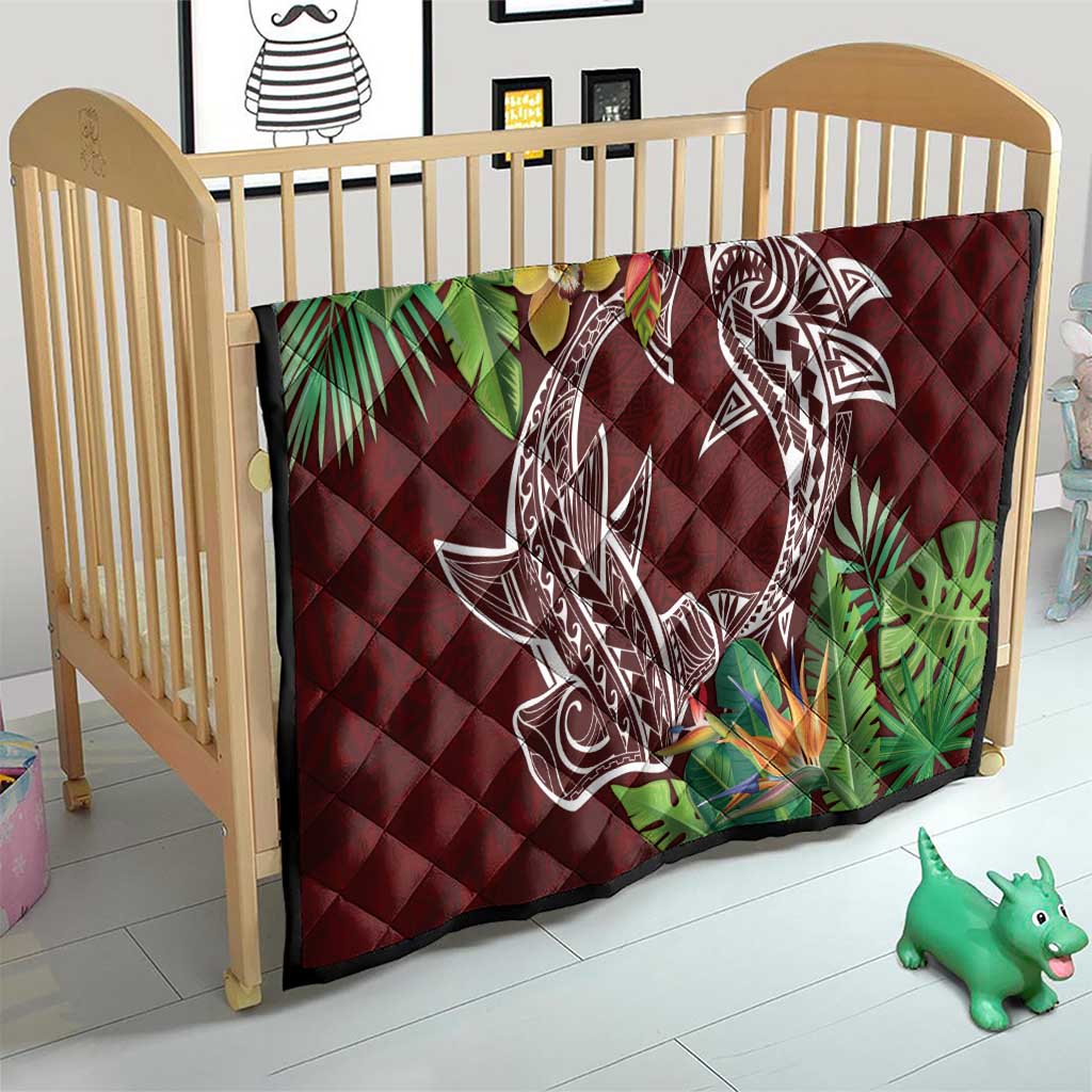 Polynesia Quilt Sharks Duo Tropical Oxblood LT7 - Polynesian Pride