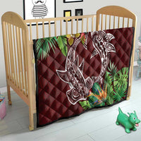 Polynesia Quilt Sharks Duo Tropical Oxblood LT7 - Polynesian Pride