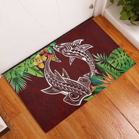 Polynesia Rubber Doormat Sharks Duo Tropical Oxblood LT7 - Polynesian Pride