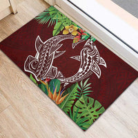Polynesia Rubber Doormat Sharks Duo Tropical Oxblood LT7 - Polynesian Pride