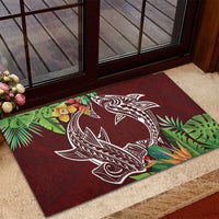 Polynesia Rubber Doormat Sharks Duo Tropical Oxblood LT7 - Polynesian Pride
