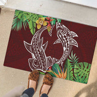 Polynesia Rubber Doormat Sharks Duo Tropical Oxblood LT7 - Polynesian Pride