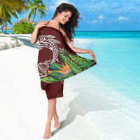 Polynesia Sarong Sharks Duo Tropical Oxblood
