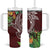 Polynesia Tumbler With Handle Sharks Duo Tropical Oxblood