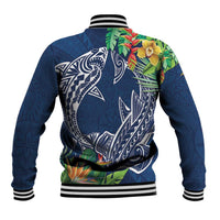Polynesia Baseball Jacket Sharks Duo Tropical Navy LT7 - Polynesian Pride