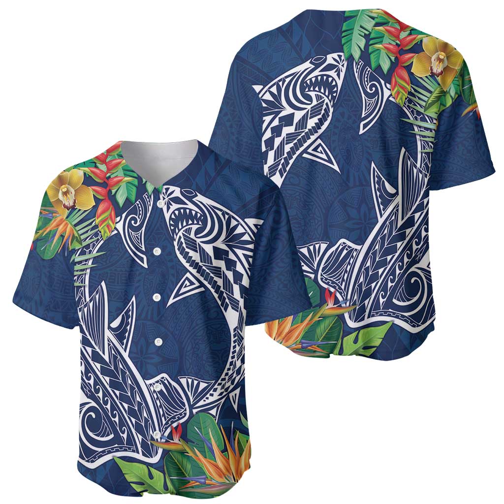 Polynesia Baseball Jersey Sharks Duo Tropical Navy LT7 - Polynesian Pride