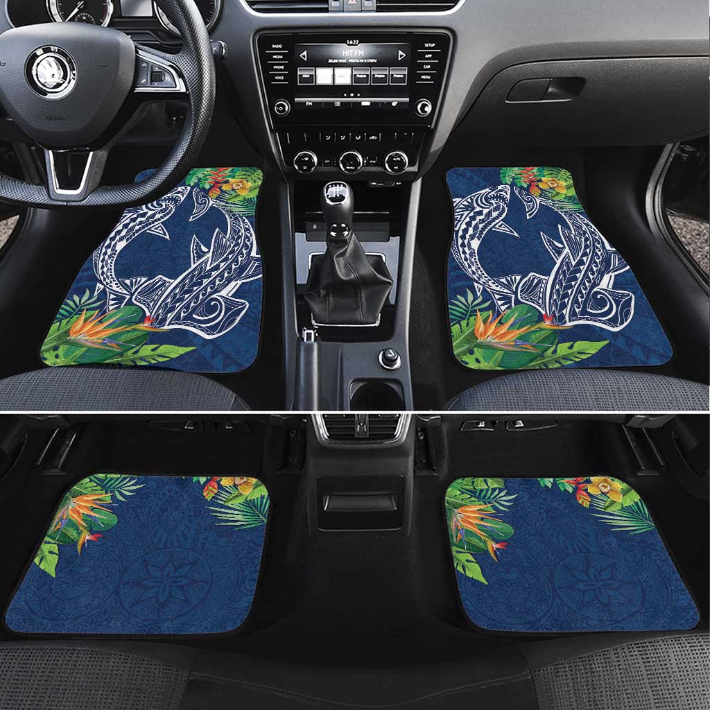 Polynesia Car Mats Sharks Duo Tropical Navy