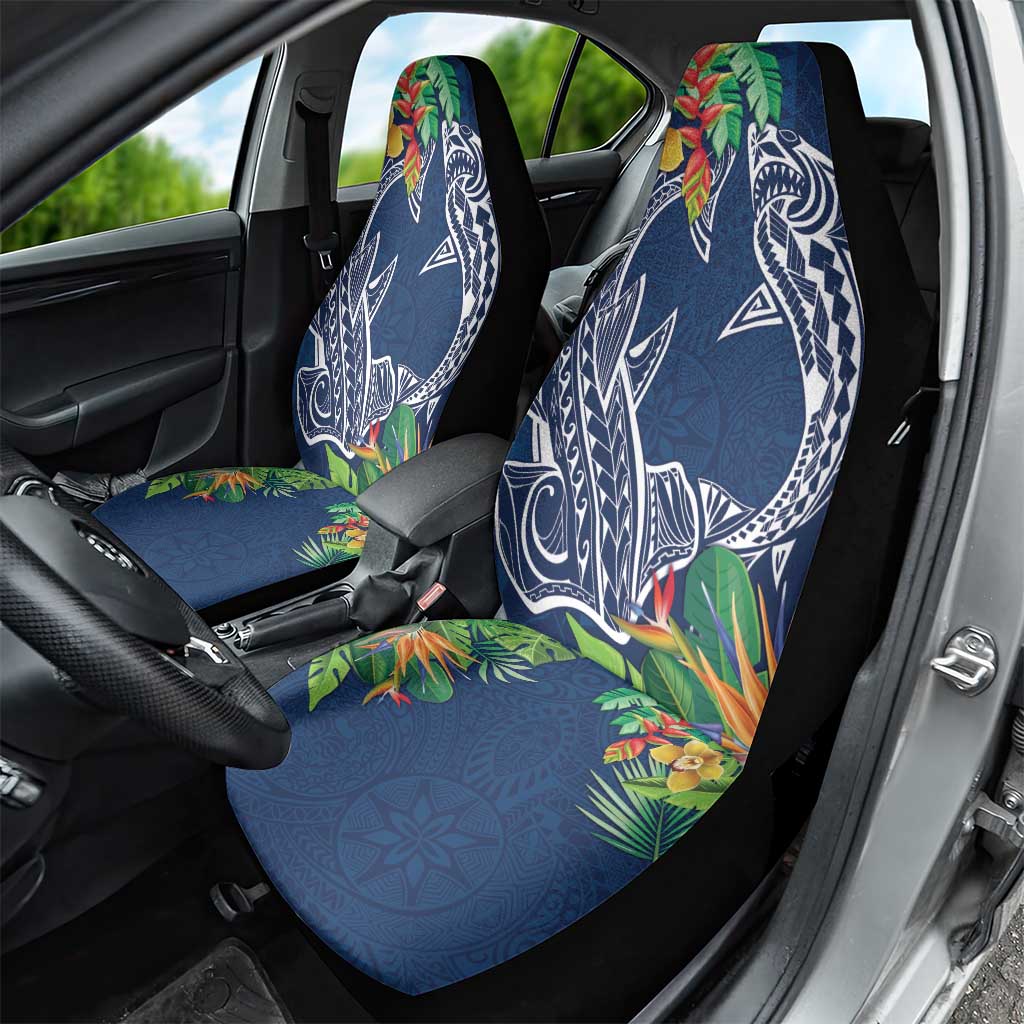Polynesia Car Seat Cover Sharks Duo Tropical Navy