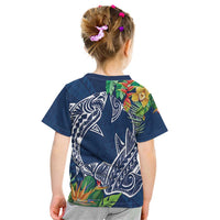 Polynesia Kid T Shirt Sharks Duo Tropical Navy LT7 - Polynesian Pride