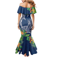 Polynesia Mermaid Dress Sharks Duo Tropical Navy LT7 - Polynesian Pride