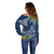 Polynesia Off Shoulder Sweater Sharks Duo Tropical Navy