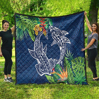 Polynesia Quilt Sharks Duo Tropical Navy LT7 - Polynesian Pride