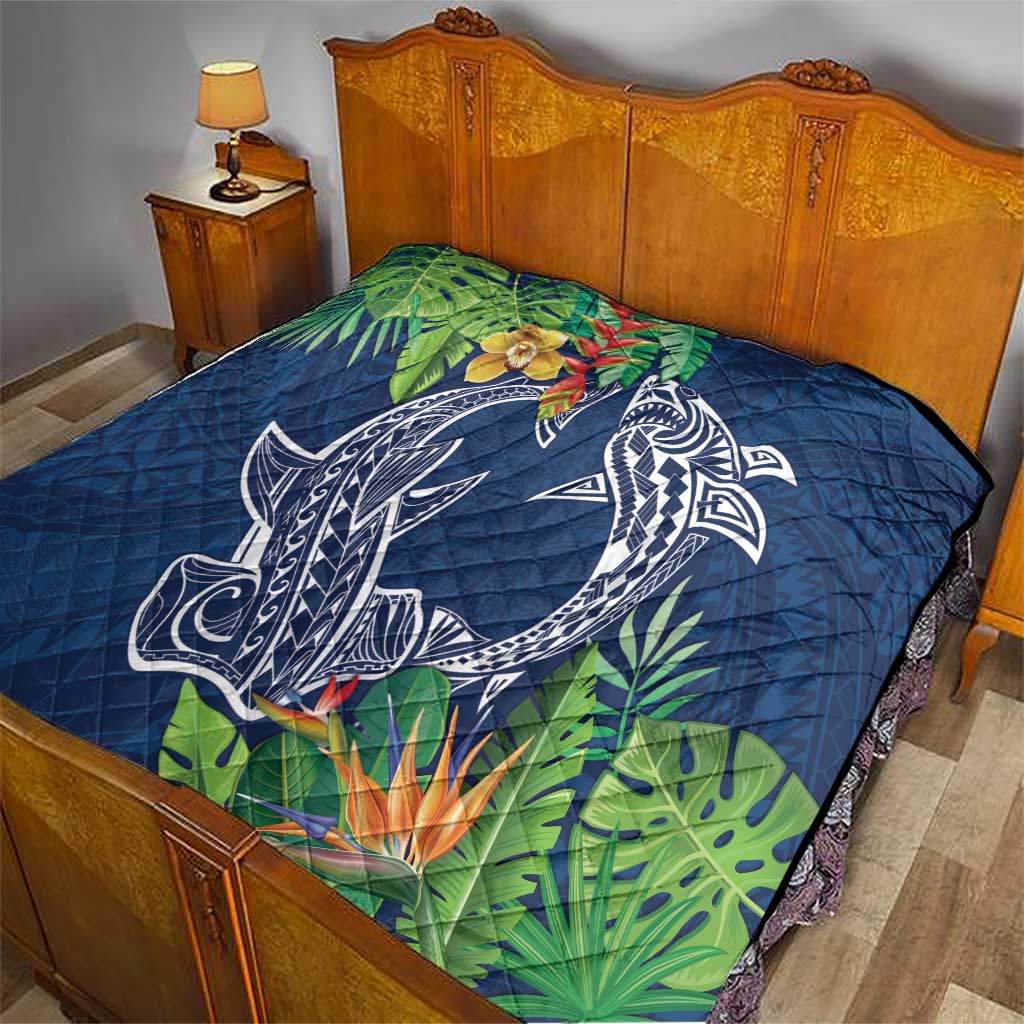 Polynesia Quilt Sharks Duo Tropical Navy LT7 - Polynesian Pride