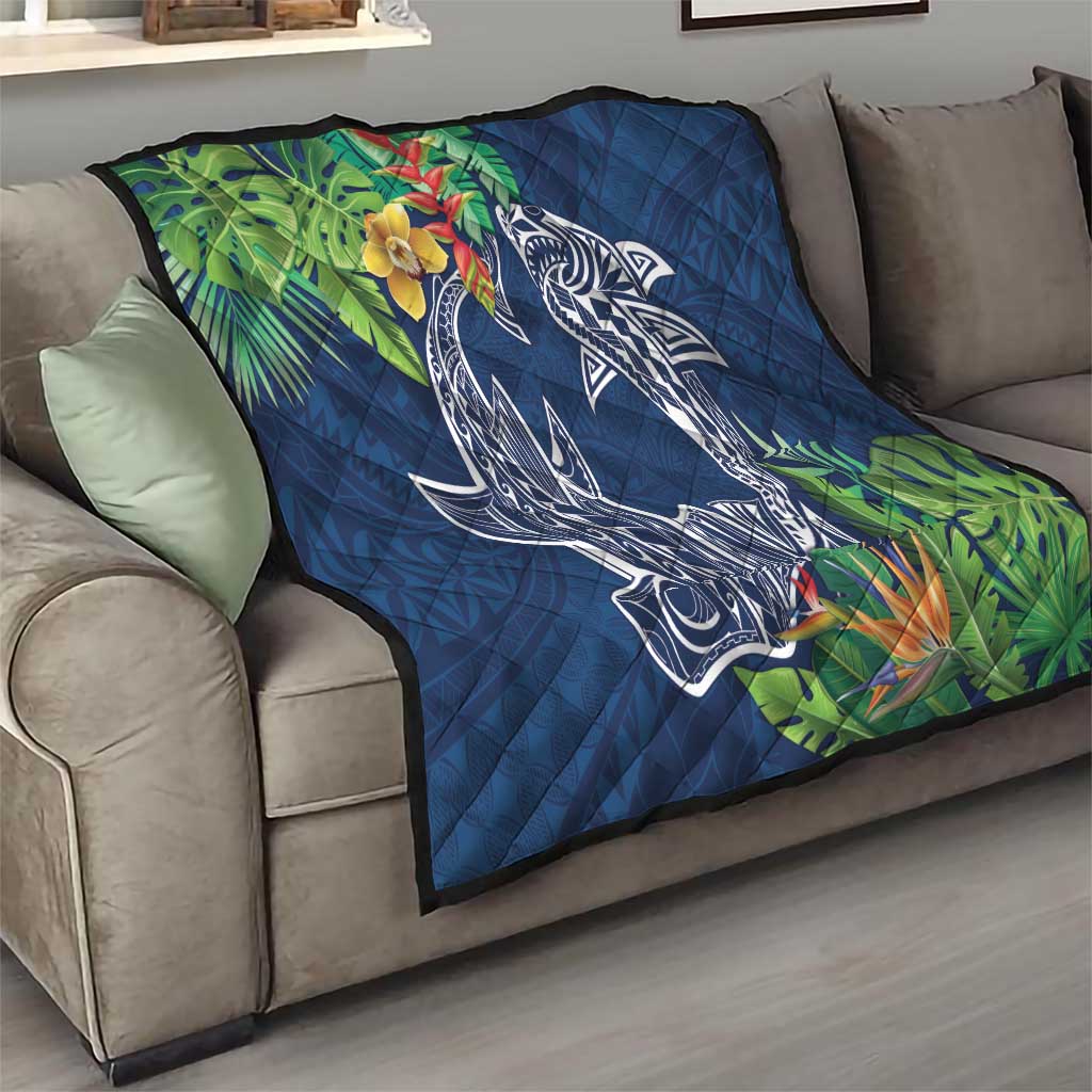 Polynesia Quilt Sharks Duo Tropical Navy LT7 - Polynesian Pride