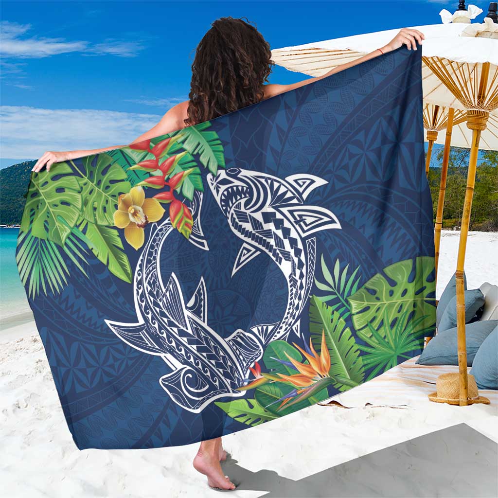 Polynesia Sarong Sharks Duo Tropical Navy