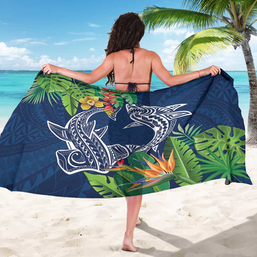Polynesia Sarong Sharks Duo Tropical Navy