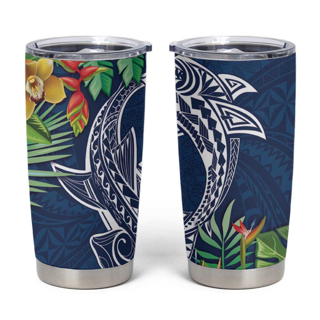 Polynesia Tumbler Cup Sharks Duo Tropical Navy