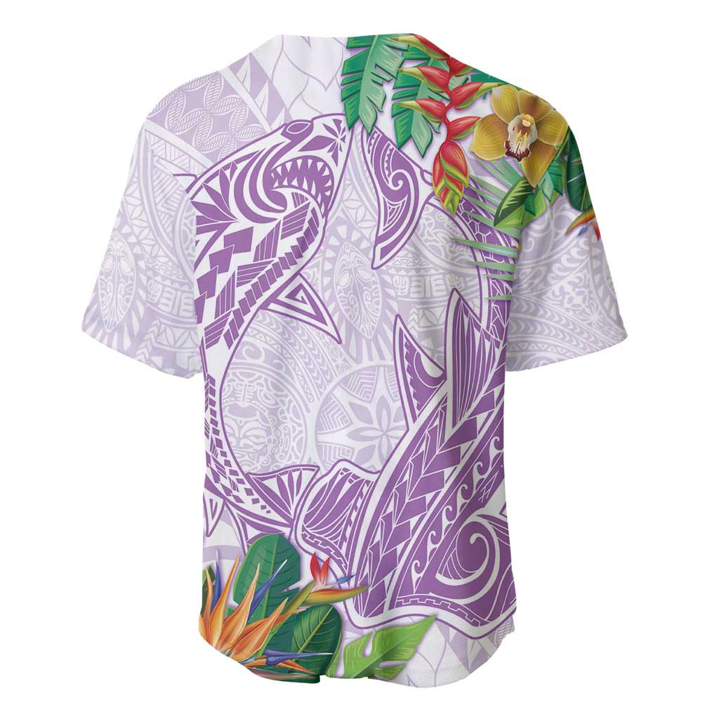 Polynesia Baseball Jersey Sharks Duo Tropical Lavender LT7 - Polynesian Pride
