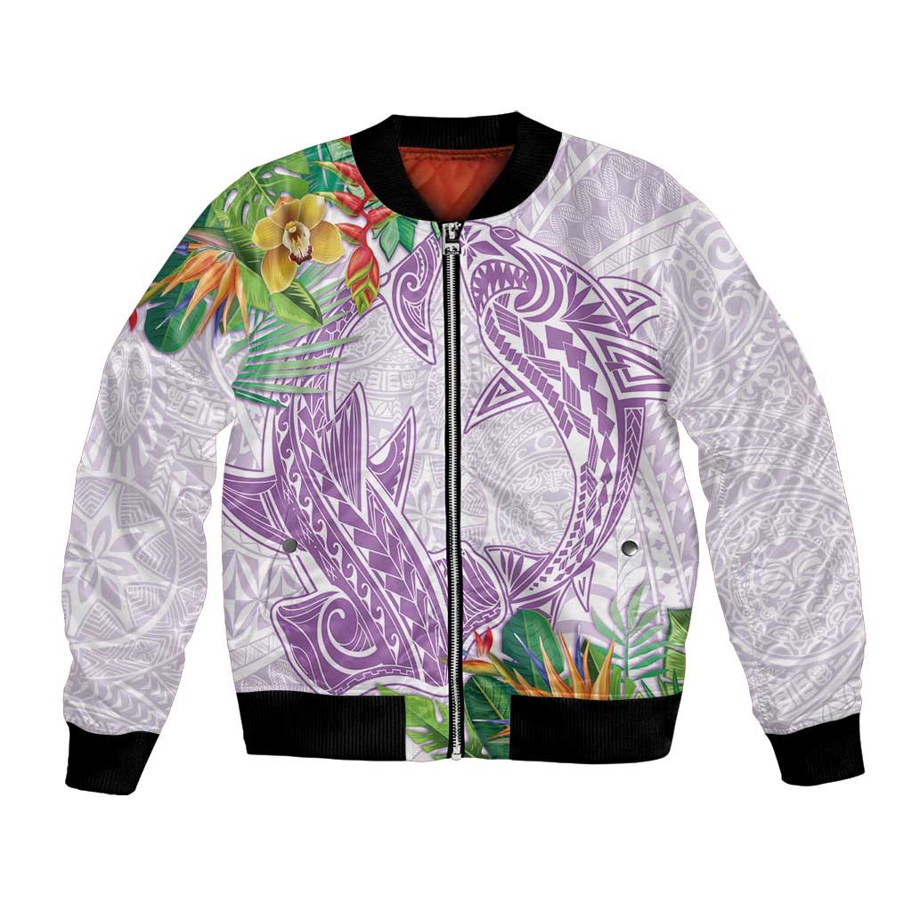 Polynesia Bomber Jacket Sharks Duo Tropical Lavender