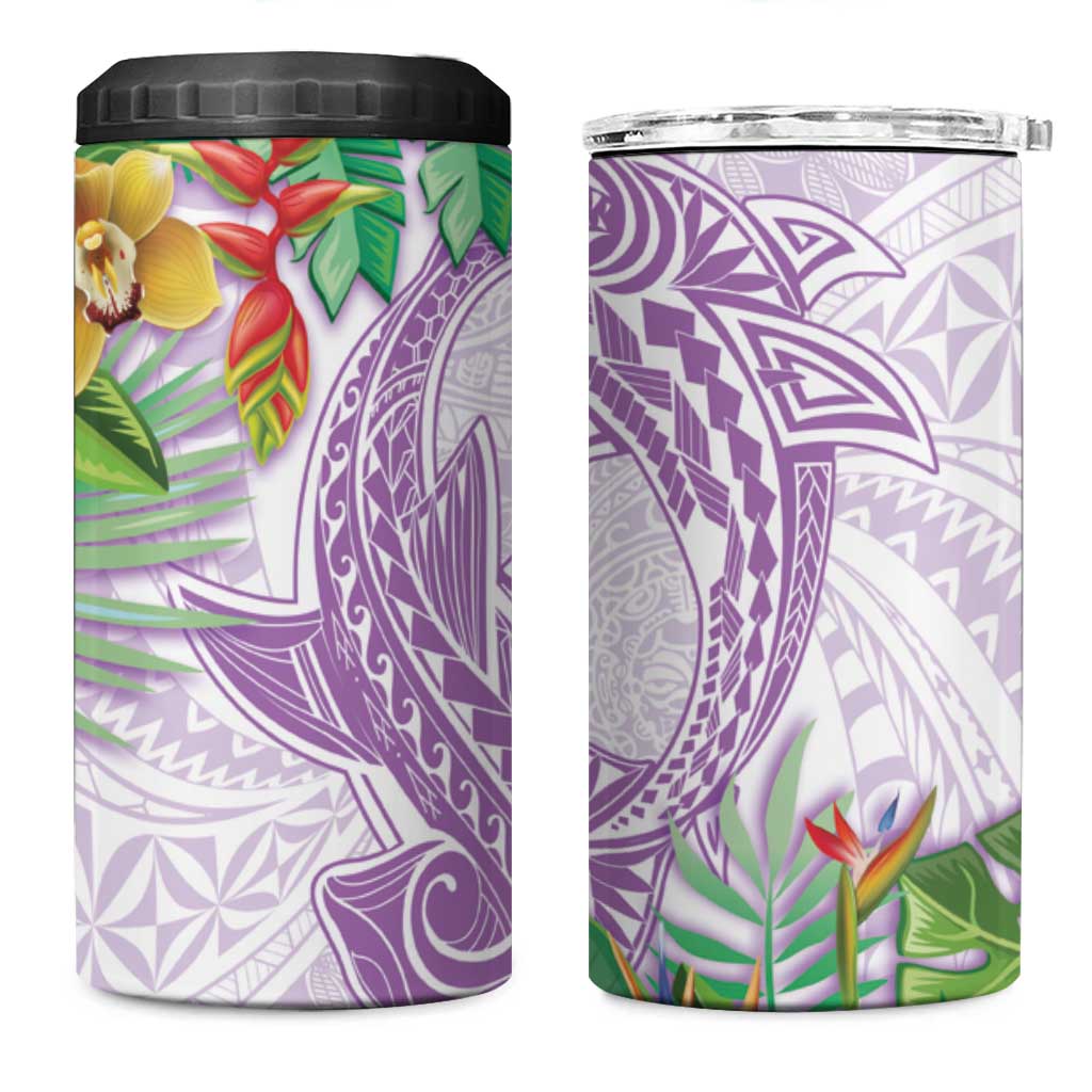 Polynesia 4 in 1 Can Cooler Tumbler Sharks Duo Tropical Lavender