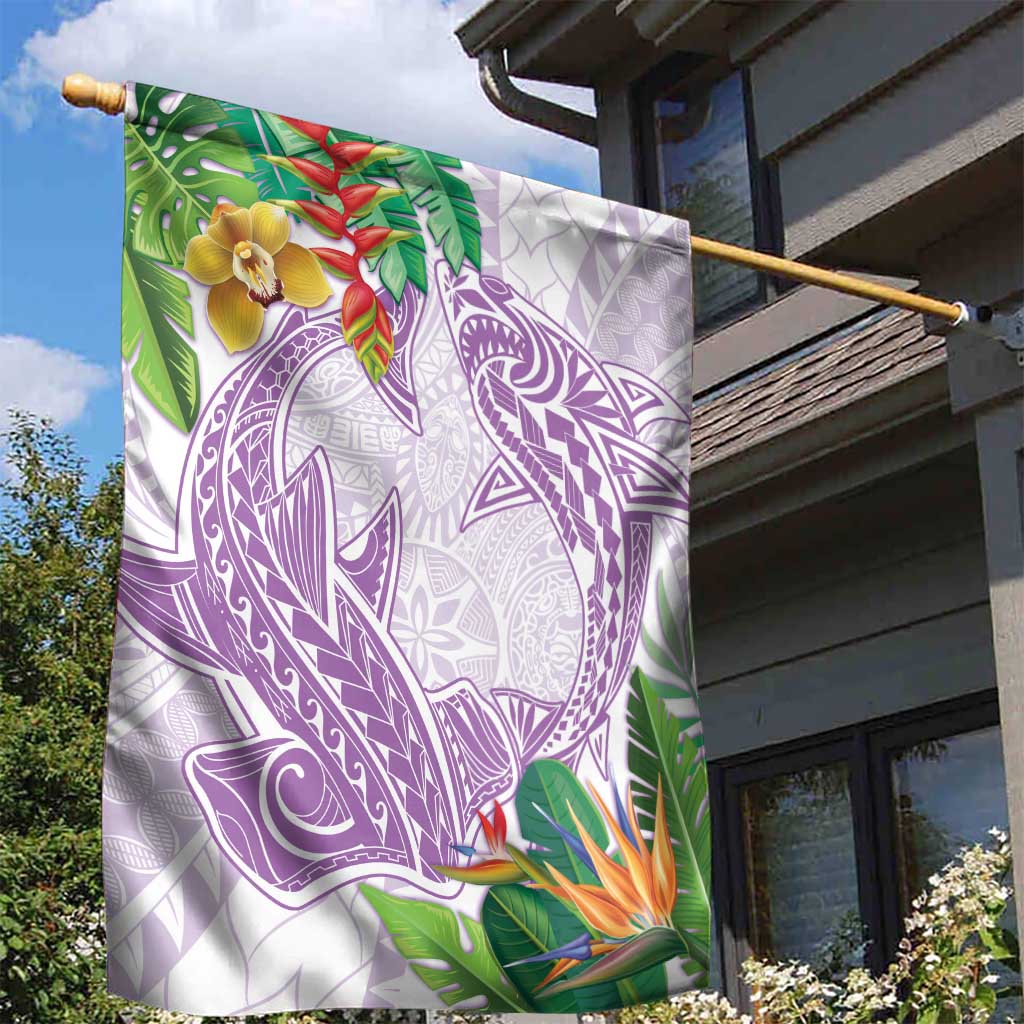Polynesia Garden Flag Sharks Duo Tropical Lavender