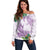 Polynesia Off Shoulder Sweater Sharks Duo Tropical Lavender