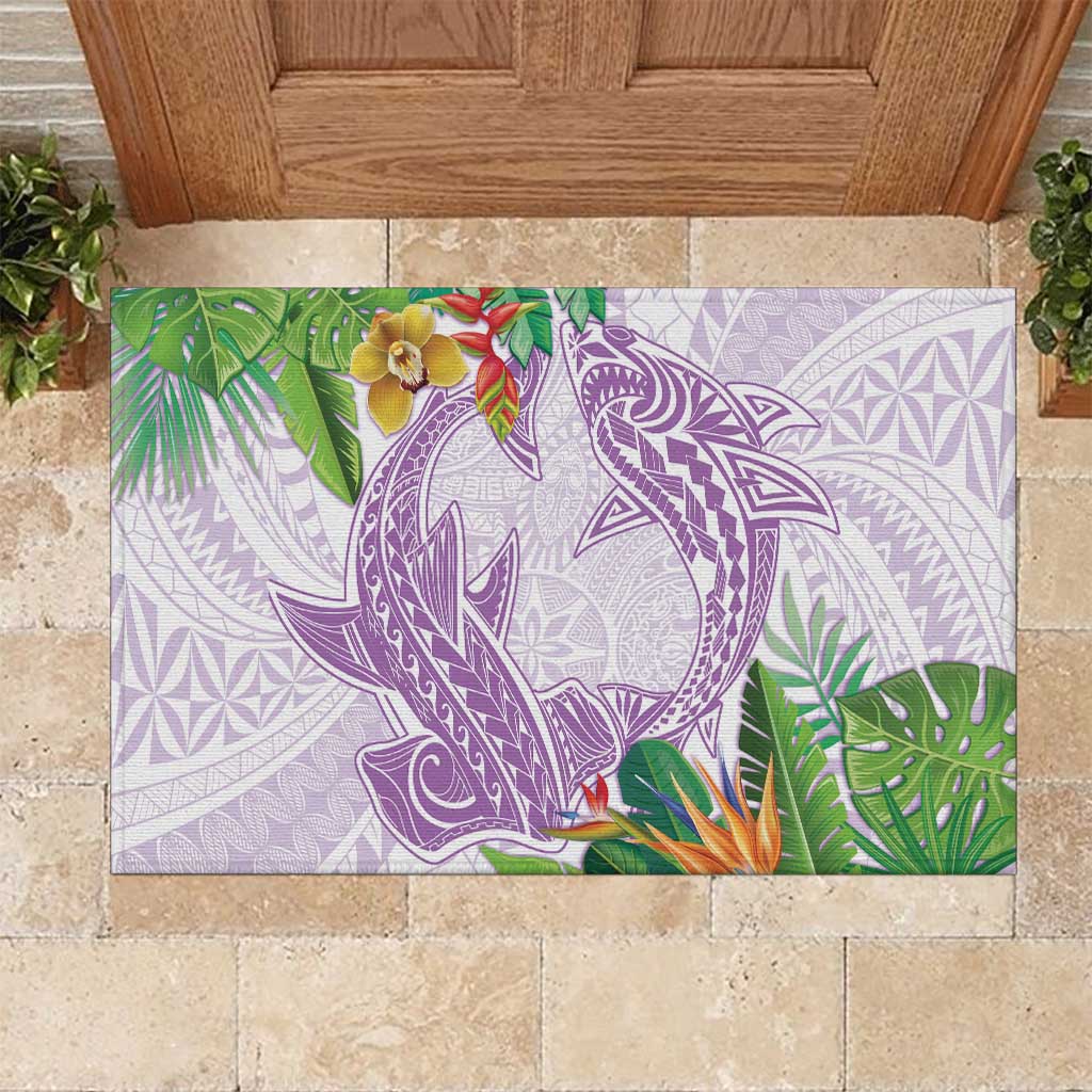 Polynesia Rubber Doormat Sharks Duo Tropical Lavender LT7 Lavender - Polynesian Pride