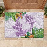Polynesia Rubber Doormat Sharks Duo Tropical Lavender LT7 Lavender - Polynesian Pride