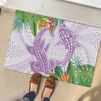 Polynesia Rubber Doormat Sharks Duo Tropical Lavender LT7 - Polynesian Pride